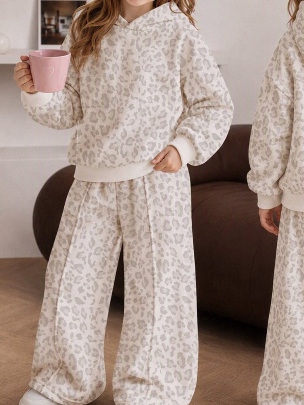 Multicolor Streetwear Kid's Leopard Print Set